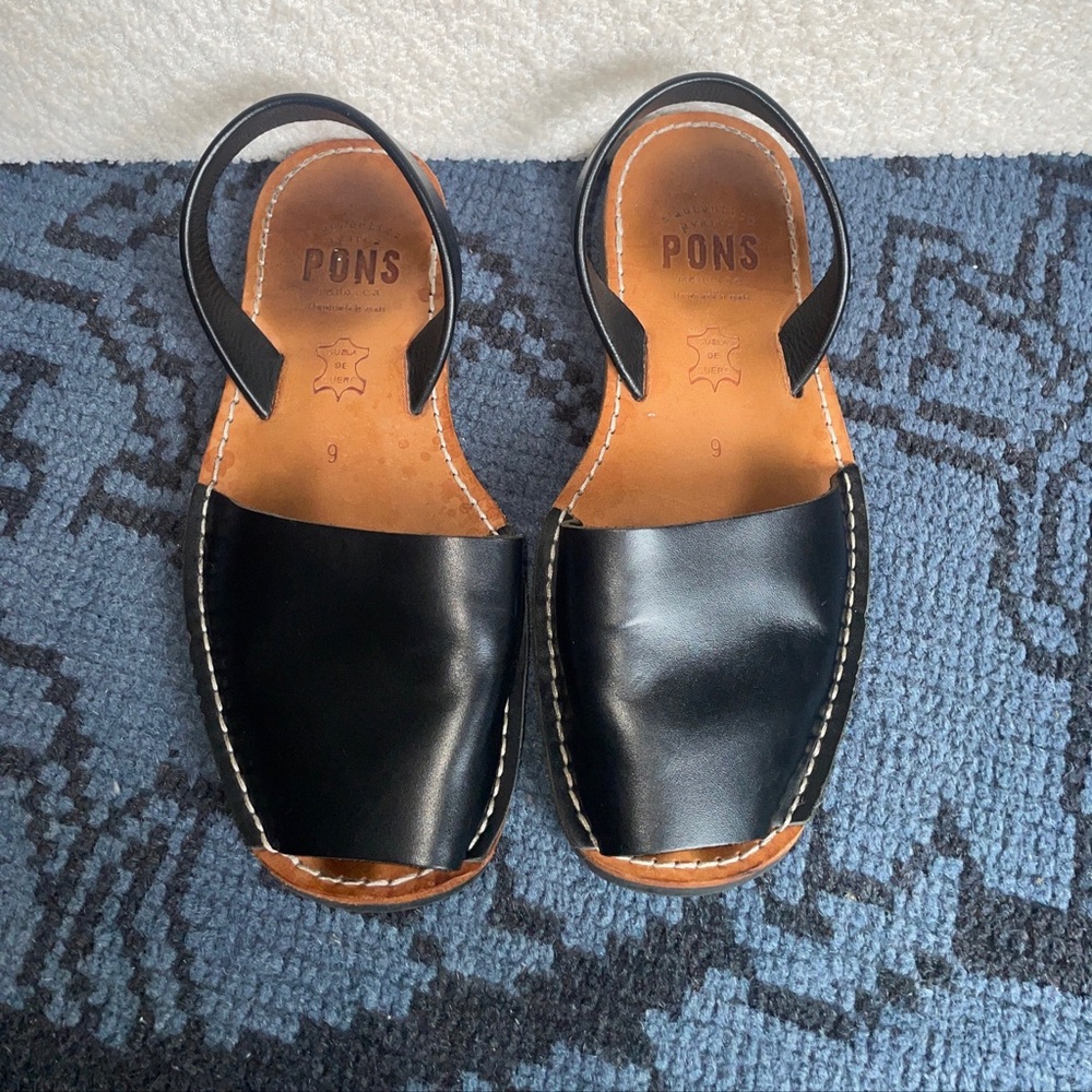 Pons Avarca black size 9 handmade leather shoe